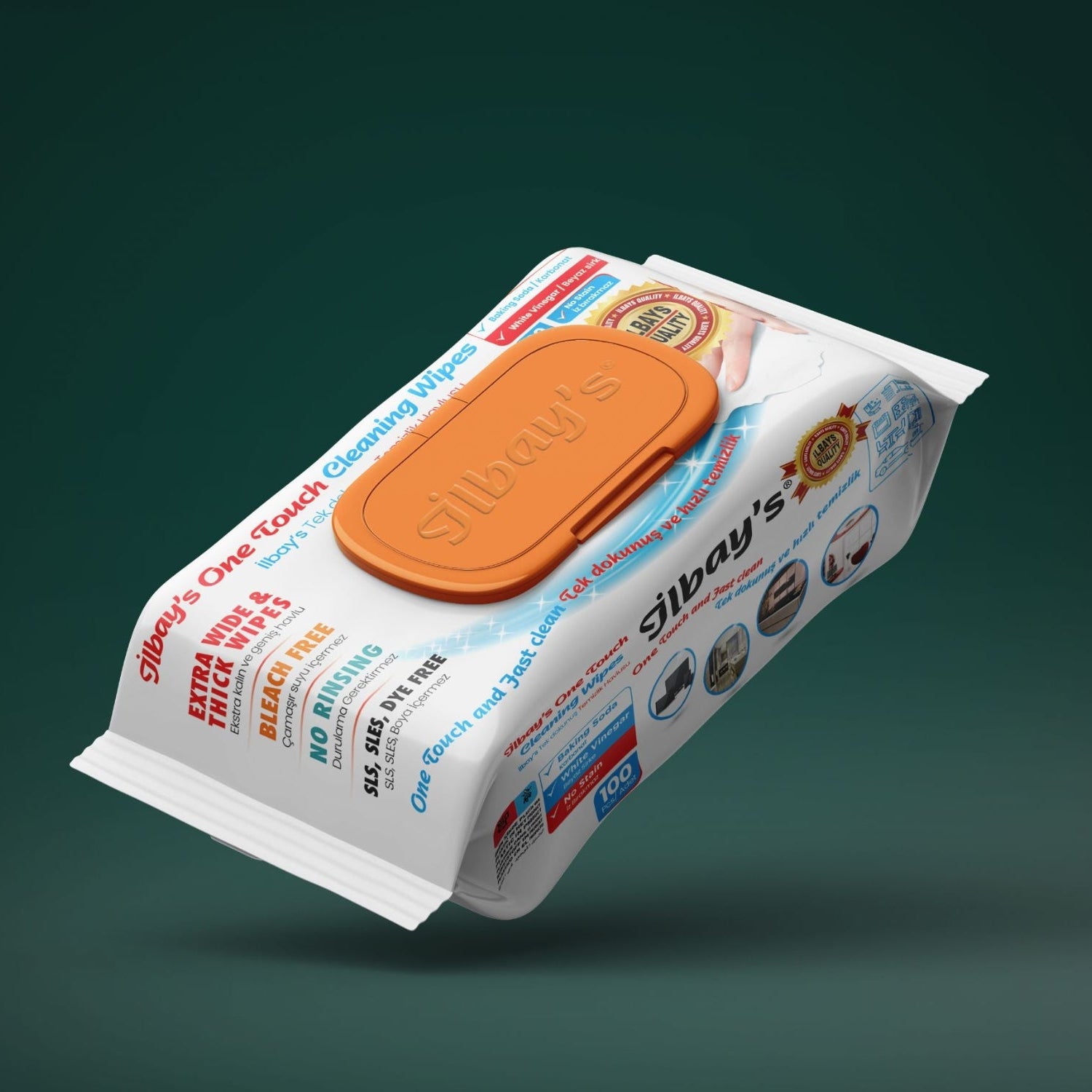 Ilbays® Tek Dokunuşlu Ultra Temizlik Mendilleri – 100'lü Paket