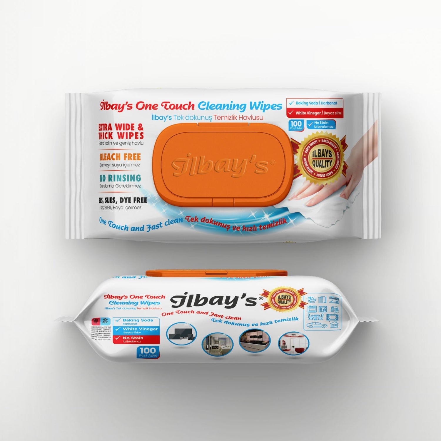Ilbays® Tek Dokunuşlu Ultra Temizlik Mendilleri – 100'lü Paket