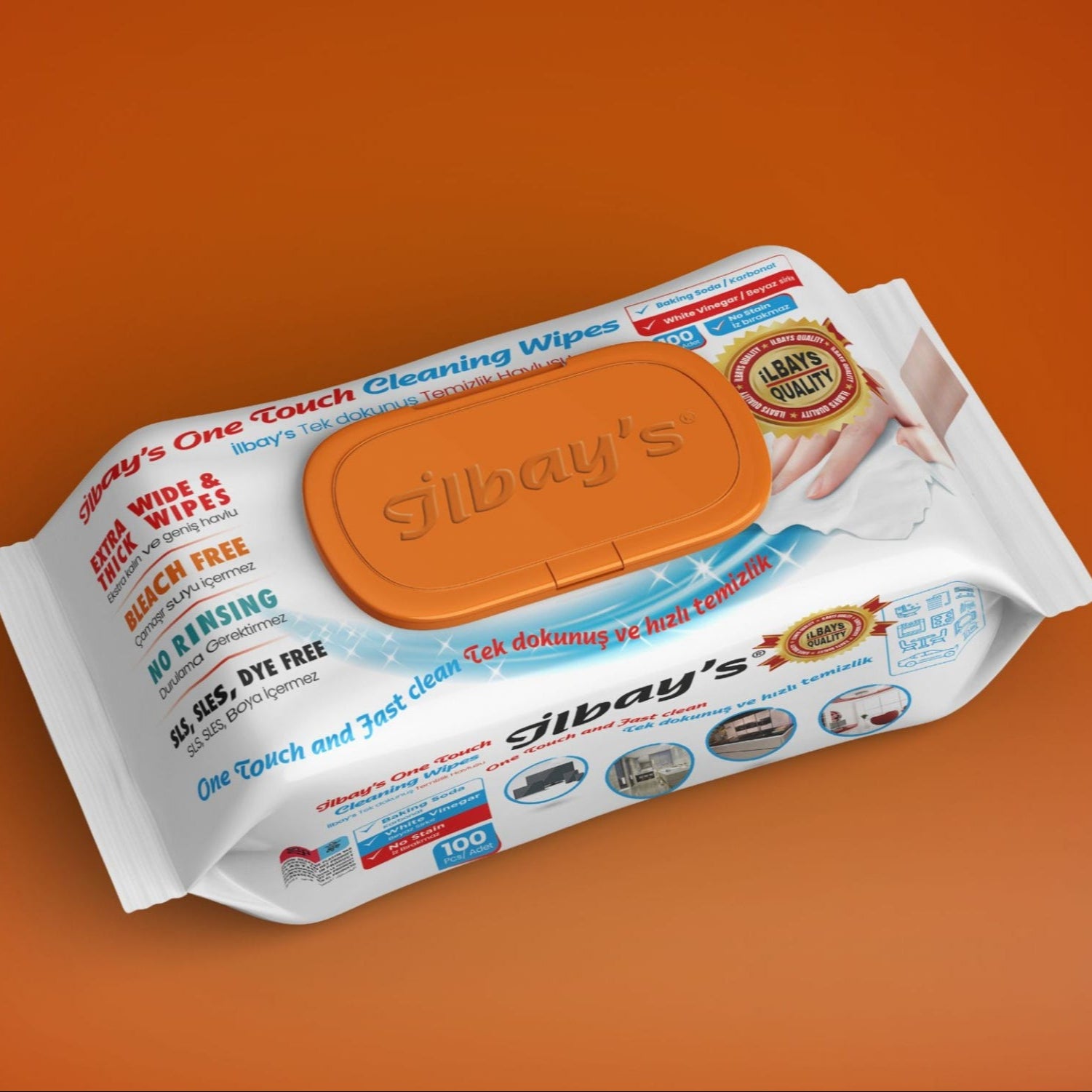 Ilbays® Tek Dokunuşlu Ultra Temizlik Mendilleri – 100'lü Paket