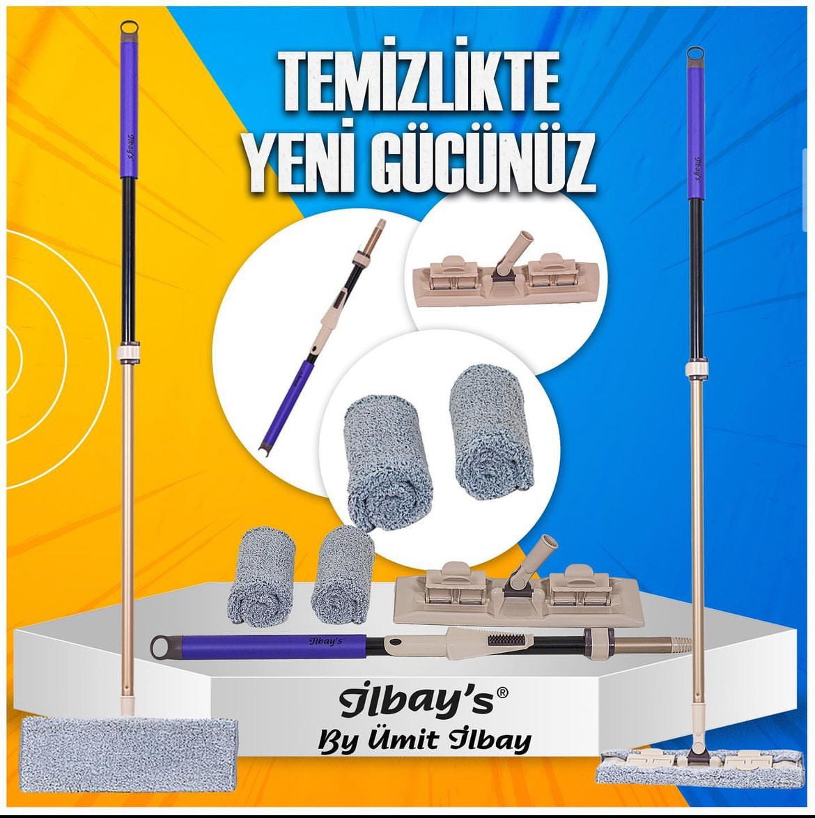 Ilbays® 360° Ultra Mop Set – Tam Temizlik Sistemi